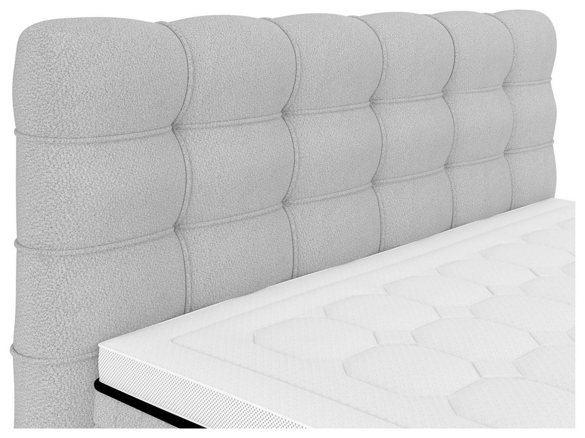 Boxspringbett Carmen C Hellgrau ca. 180x200cm - Hellgrau, Konventionell, Holz/Holzwerkstoff (180/200cm) - Premium Living