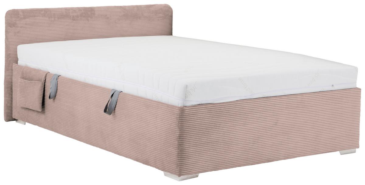 Bett Remi Pink ca. 140x200cm - Chromfarben/Pink, KONVENTIONELL, Holz/Kunststoff (140/200cm) - Mömax