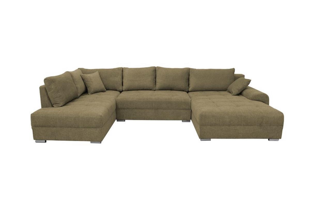 Kutna Garnitura Senso - maslinasto zelena/boje kroma, Moderno, tekstil/drvo (197/346/183cm) - Modern Living