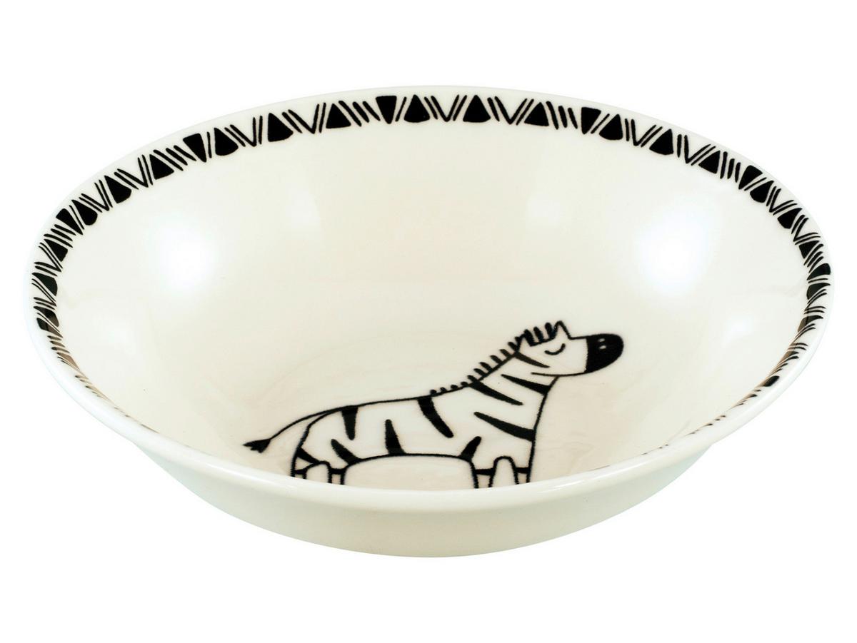 Set Otroških Posodic Safari, 4-Delni - večbarvno/sivobela, Basics, keramika (18,5cm) - Creatable