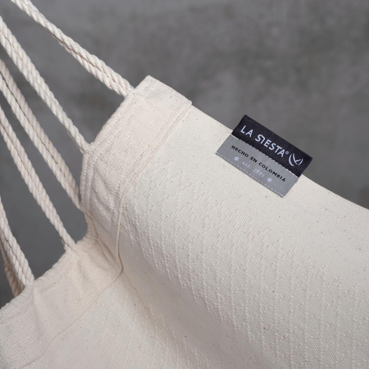 Hängematte Hammock Chair and Stand Natur/Weiß, 2er Set - Eukalyptusholzfarben/Naturfarben, KONVENTIONELL, Holz/Textil (100/152/92cm) - La Siesta
