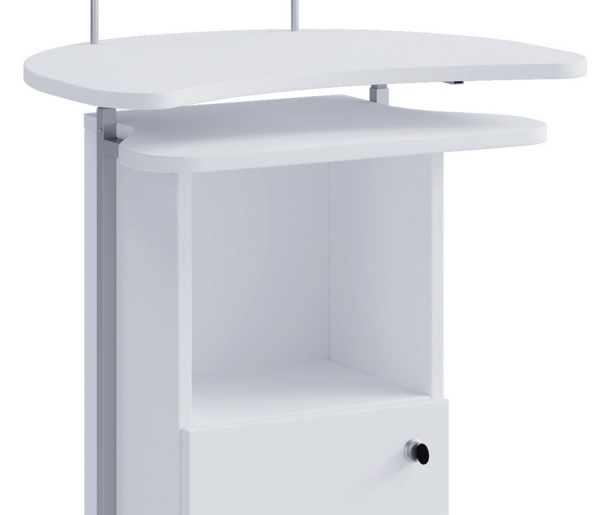 Stoječi Pult Komil, Bela - bela, Basics, leseni material (56/41/93cm) - MID.YOU