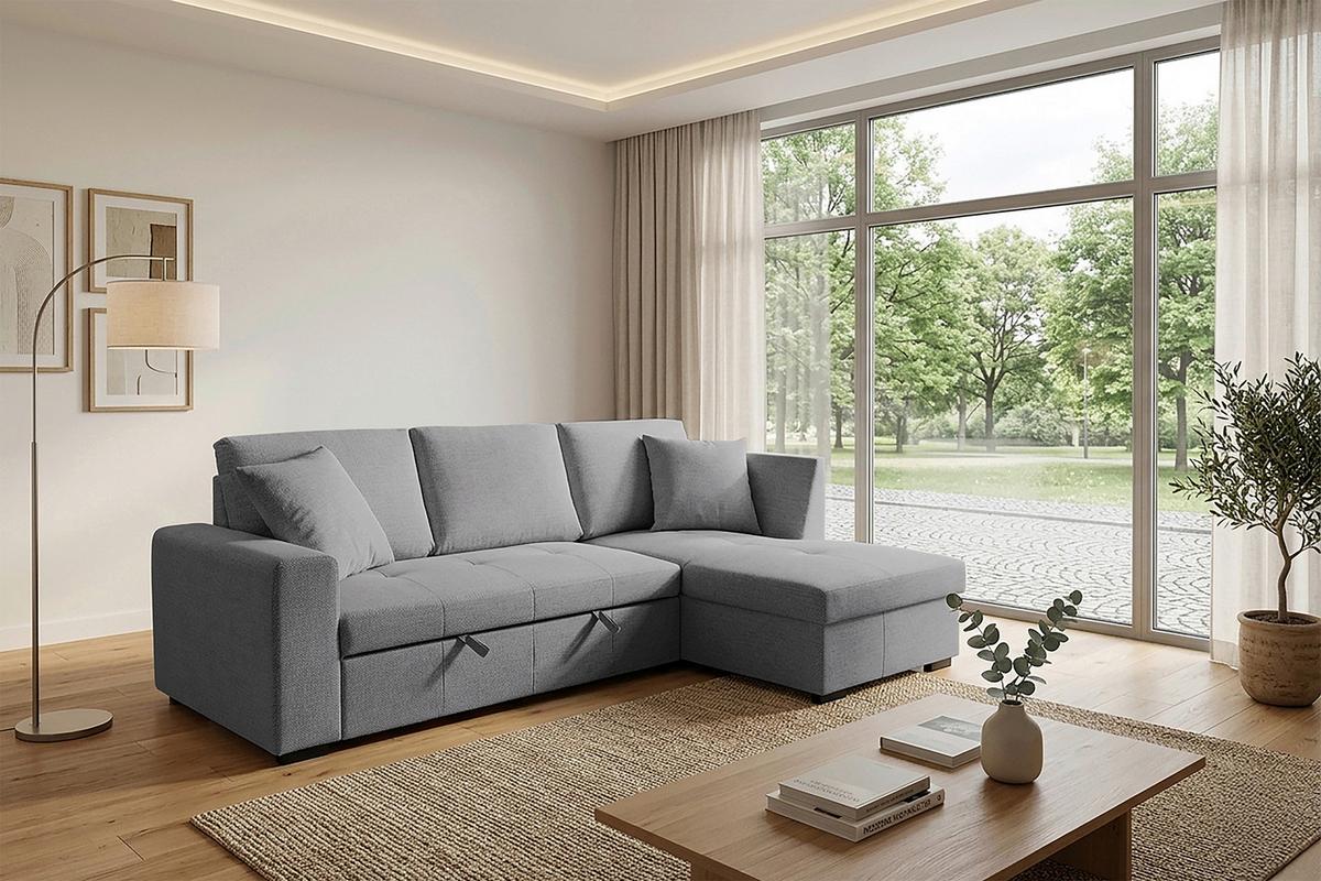 Kutna Garnitura Lukas - siva, Trend, tekstil (239/158cm) - Modern Living