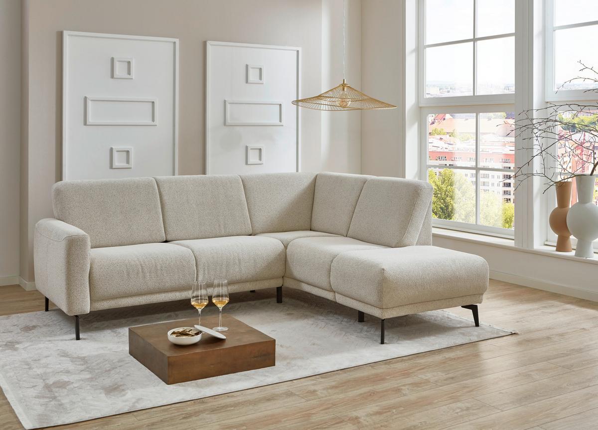 Wohnlandschaft Bassano rechts Naturfarben - Schwarz/Naturfarben, MODERN, Holz/Holzwerkstoff (235/85-88/190cm) - Premium Living