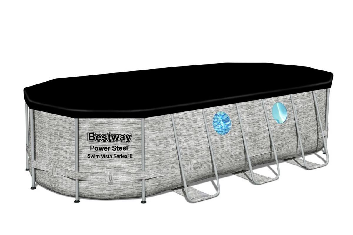 BASEN 56716GS - niebieski/biały, Konventionell, tworzywo sztuczne/metal (549/274/122cm) - Bestway