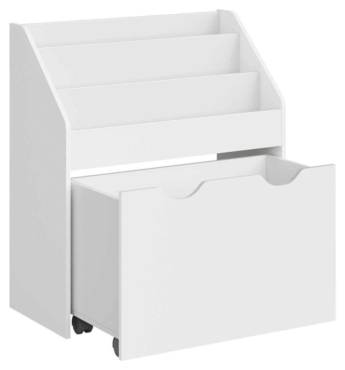 Kinderregal in Weiß, MDF ca. 62,5x70x29,5 cm - Weiß, MODERN, Holzwerkstoff (62,5/70/29,5cm) - MID.YOU