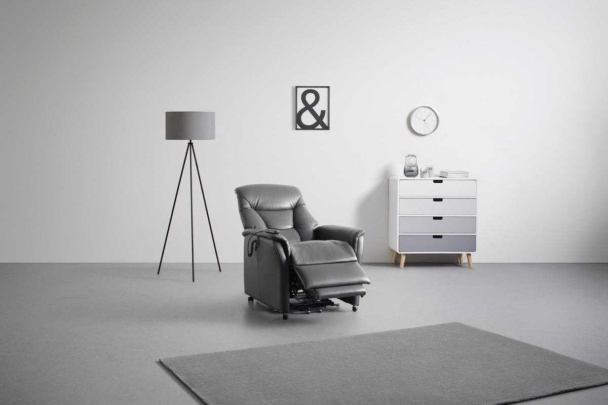 Relaxsessel Comfort in Anthrazit - Anthrazit, MODERN, Leder (80/110/86cm) - Premium Living