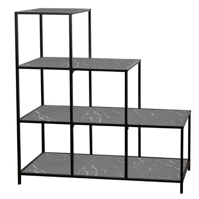 Regal Prag, Črna - črna, Trend, kovina/leseni material (113/118/39cm)