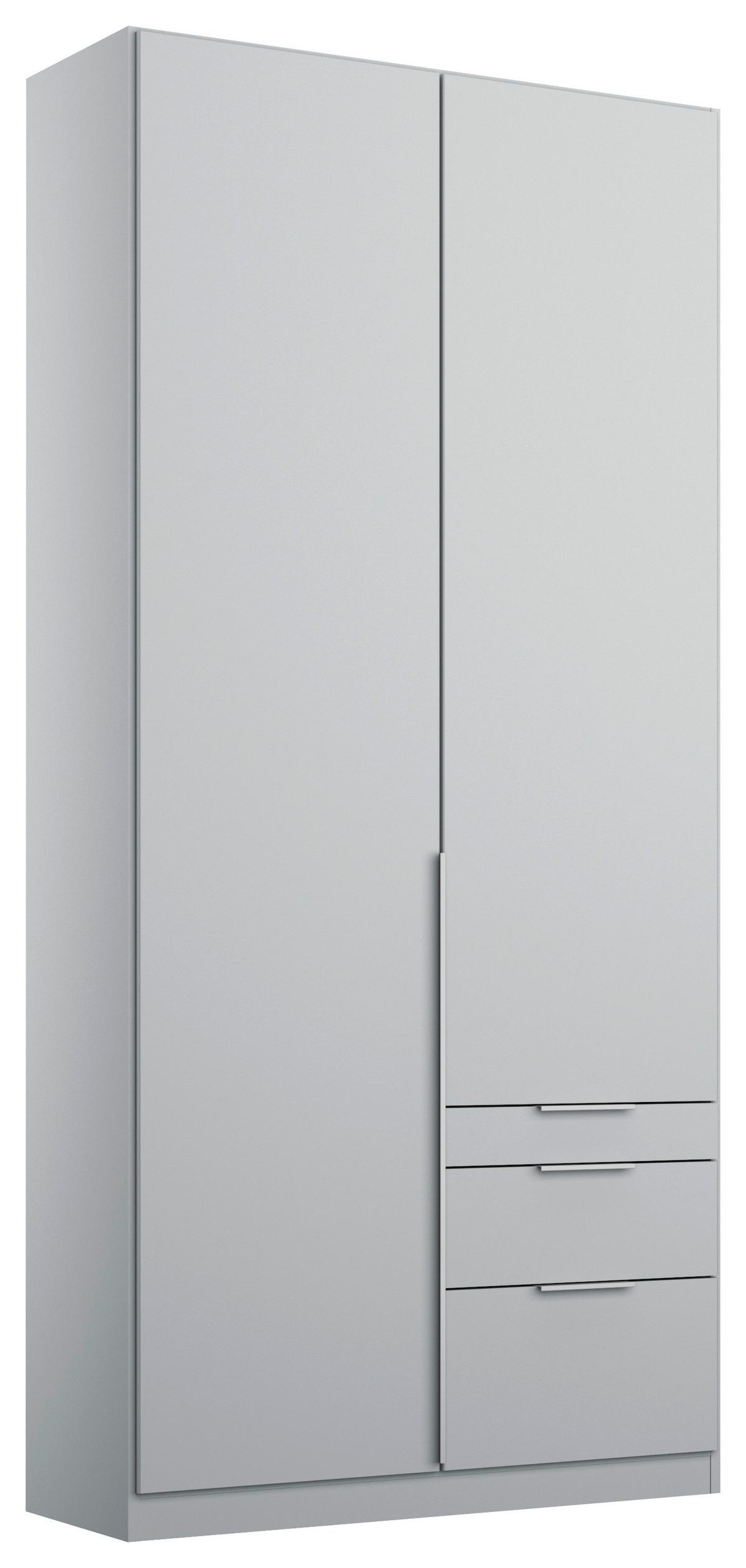 Dulap cu uși rotative ALABAMA - gri deschis, Modern, material pe bază de lemn (91/229/54cm)