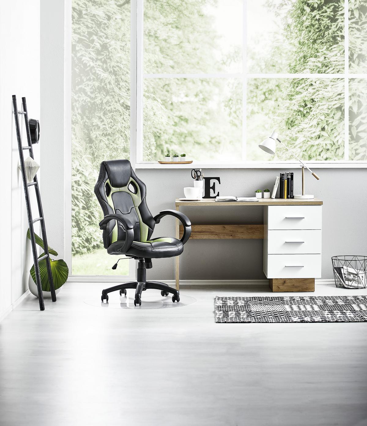 KRZESŁO GAMINGOWE MESUT - zielony/czarny, Design, tworzywo sztuczne/metal (61/110-120/63cm) - Carryhome