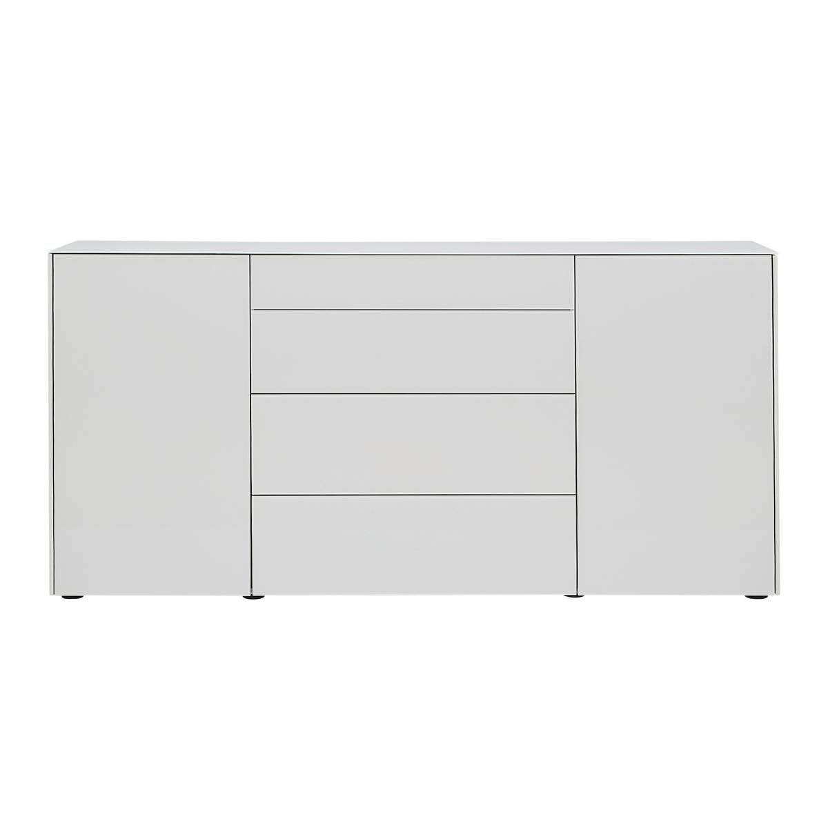 Sideboard Silverstone Grau - Schwarz/Grau, MODERN, Glas/Holzwerkstoff (179/89/42cm) - Premium Living