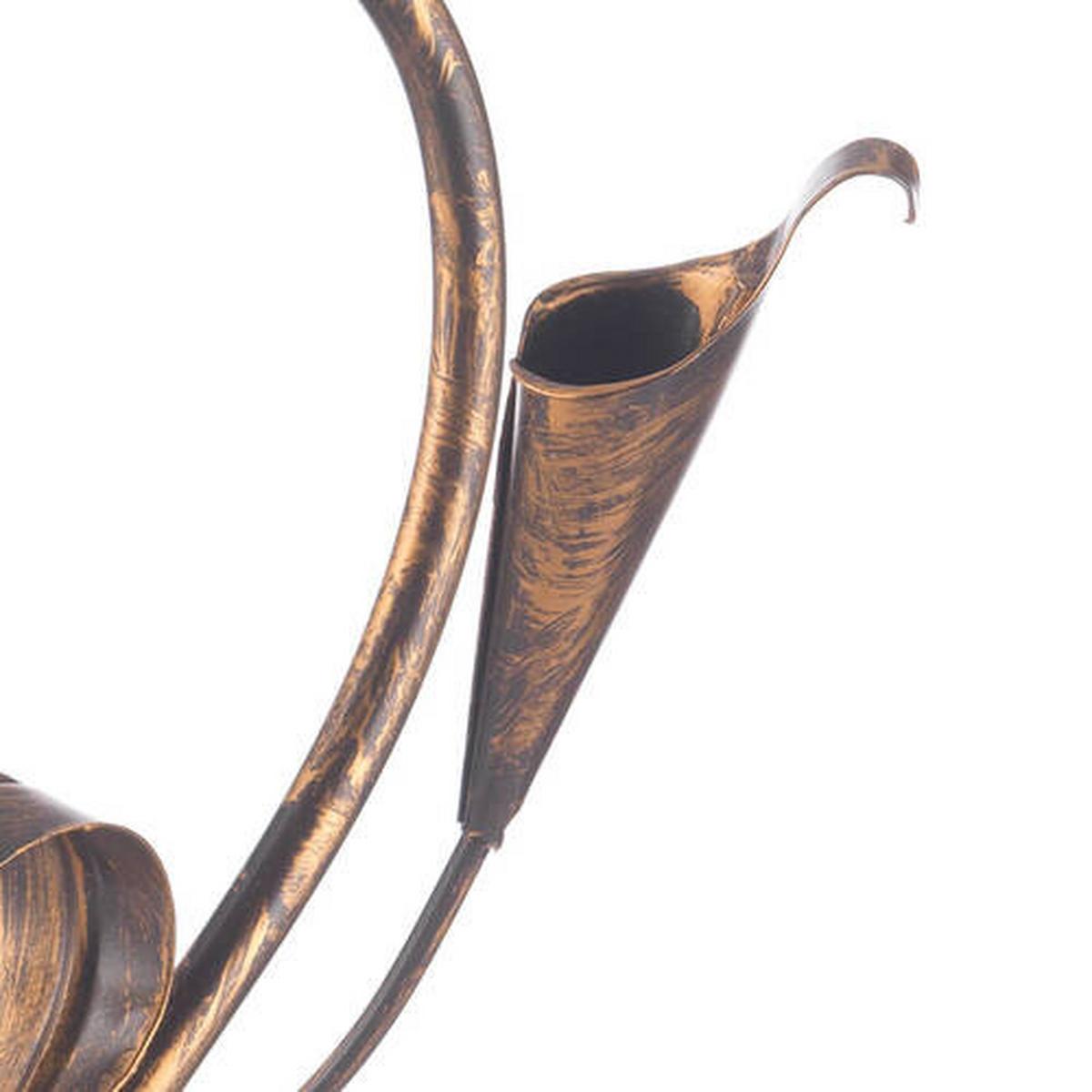 Tischleuchte Lucrezia Bronzo Weiß max. 6 Watt - Bronzefarben/Weiß, Natur, Metall (25/31cm)