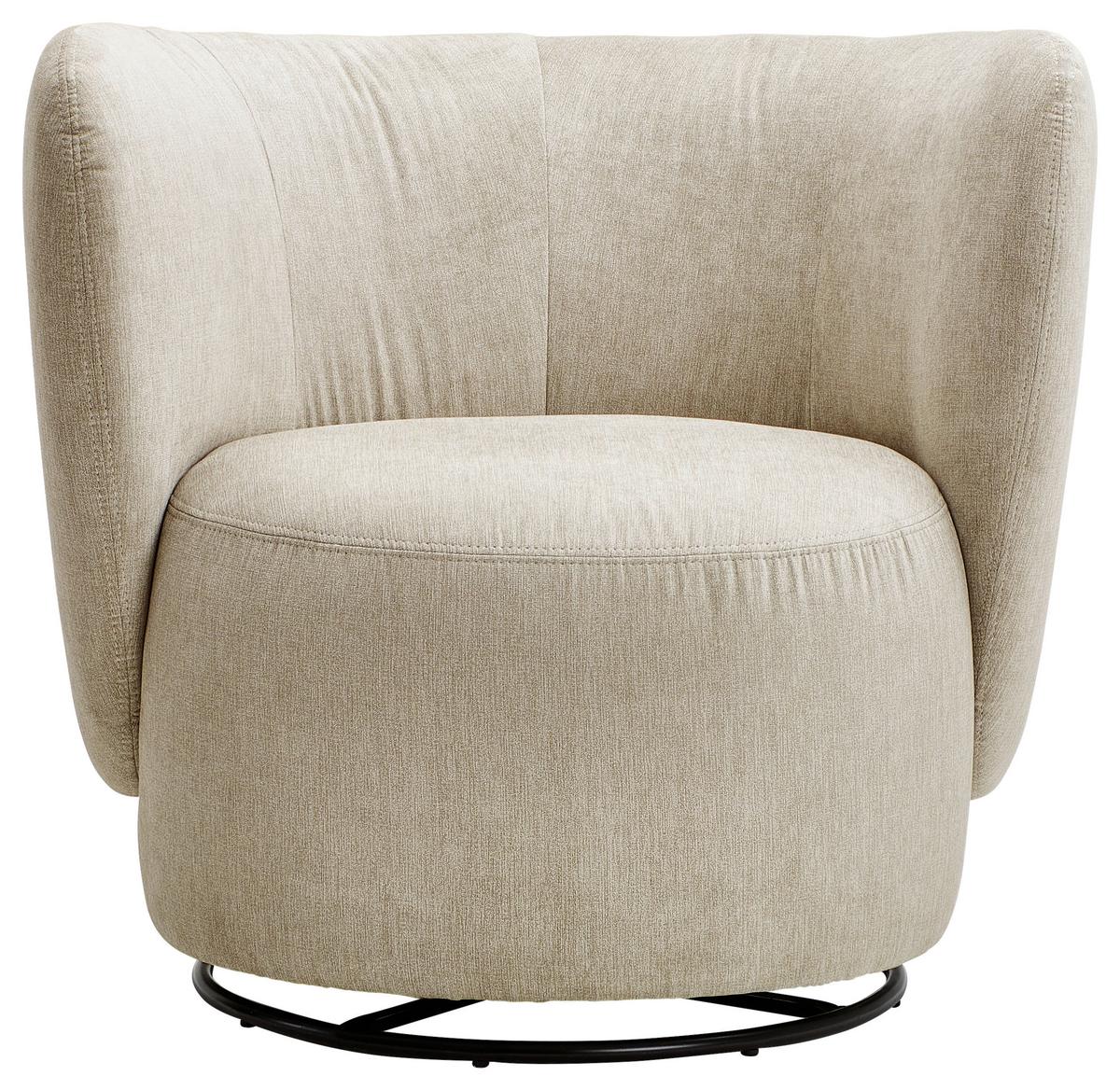 Cocktailsessel Boli Beige - Hellbraun/Beige, Design, Textil/Metall (92/80/84cm) - Livetastic