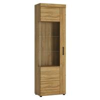 Vitrina Cortina, Barva Hrasta - črna/barve hrasta, Moderno, kovina/umetna masa (58/195/37,4cm)