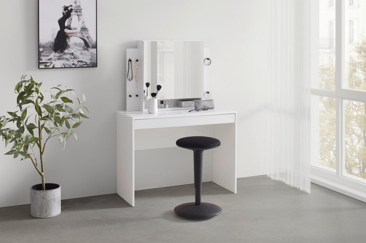Kozmetična Miza Eva, Bela - Moderno, steklo/leseni material (100/140/45cm) - Mömax