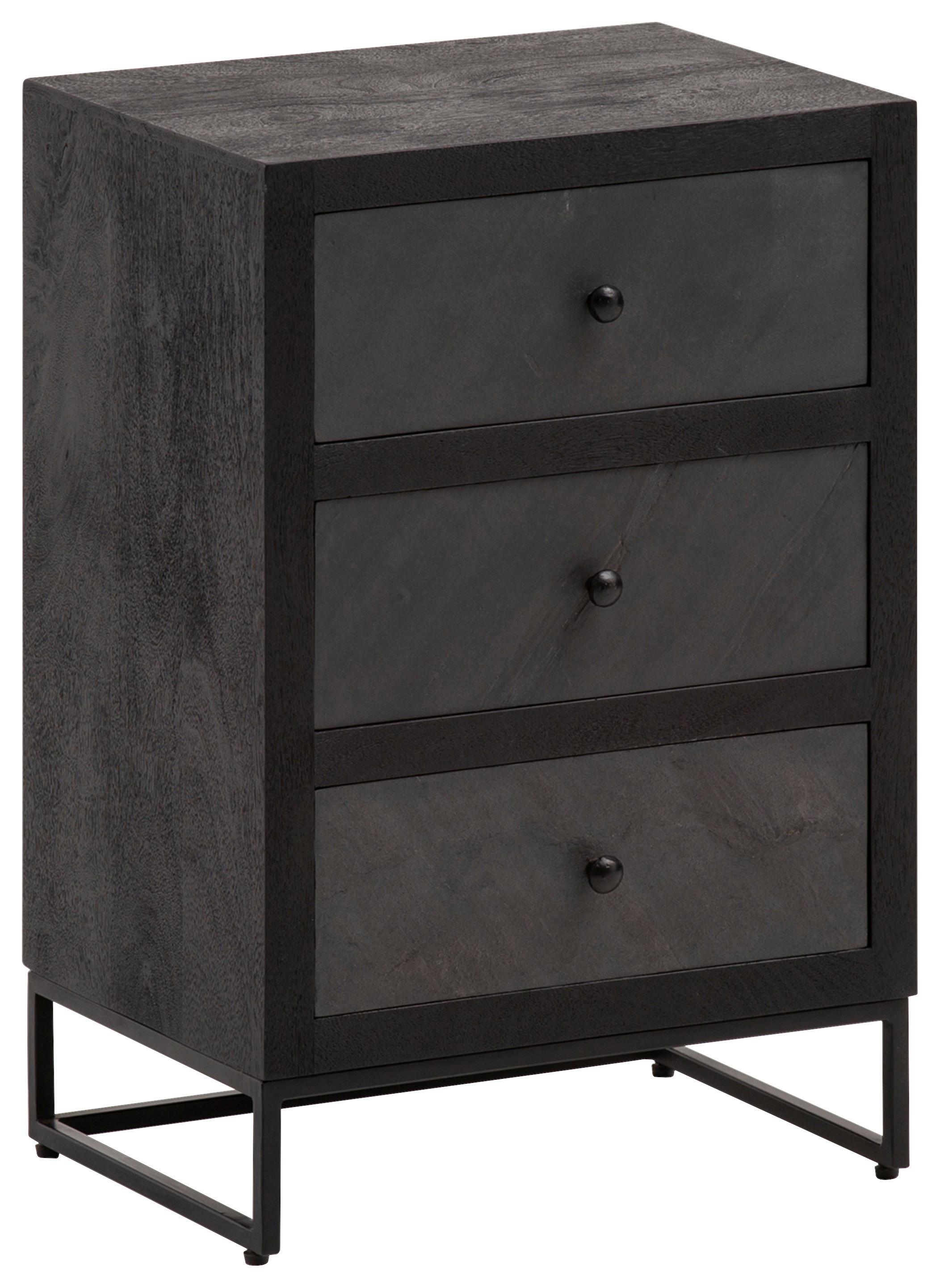 NACHTKÄSTCHEN WL6.768 - Schwarz, Lifestyle, Holz/Metall (40/60/30cm) - MID.YOU