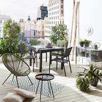 Gartentisch Atlanta Anthrazit ausziehbar ca. 180x75x90cm - Anthrazit, MODERN, Glas/Metall (90-180/75/90cm) - Mömax