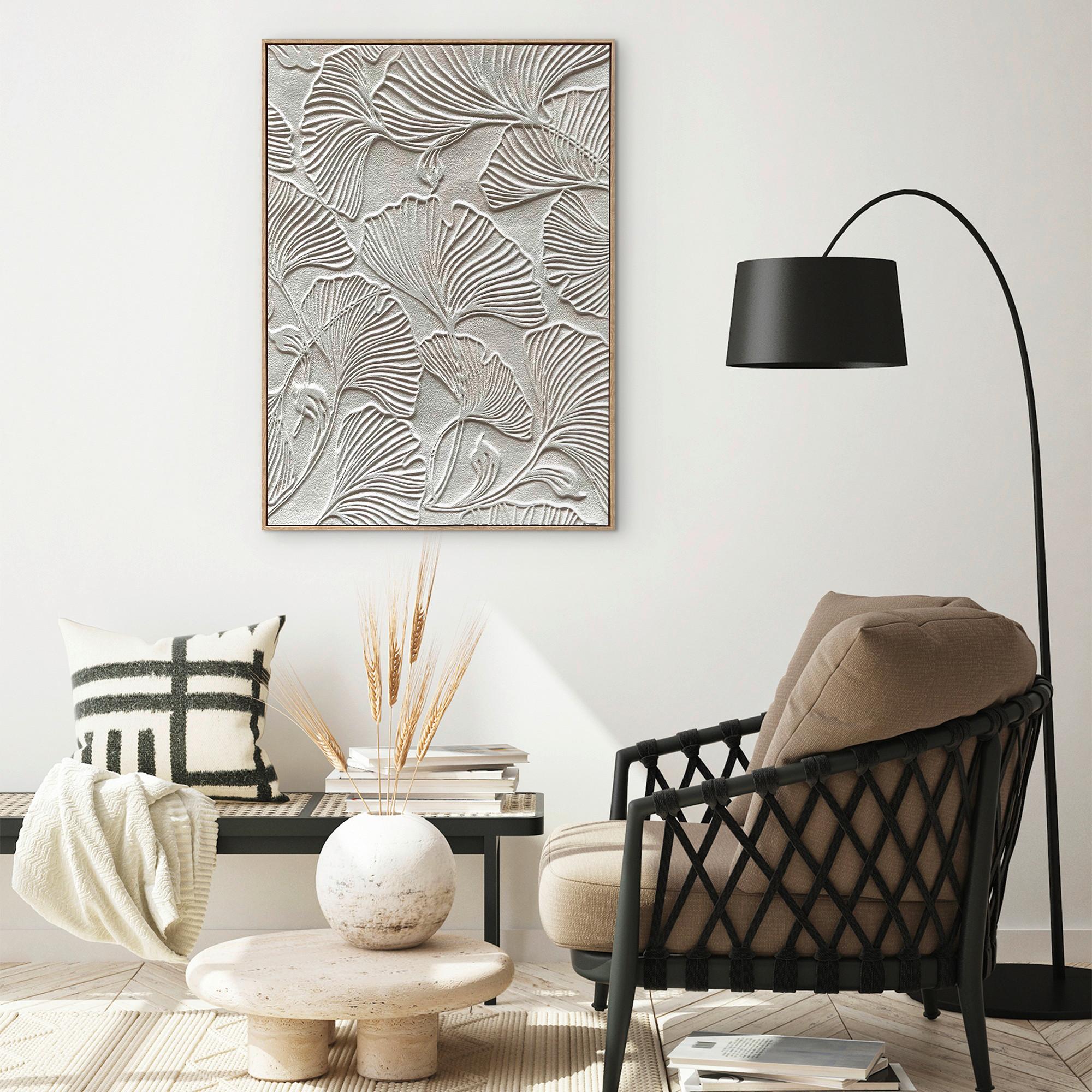 Keilrahmenbild Denise in Weiß ca. 100x140cm - Weiß/Naturfarben, MODERN, Holz/Kunststoff (100/140cm) - Premium Living