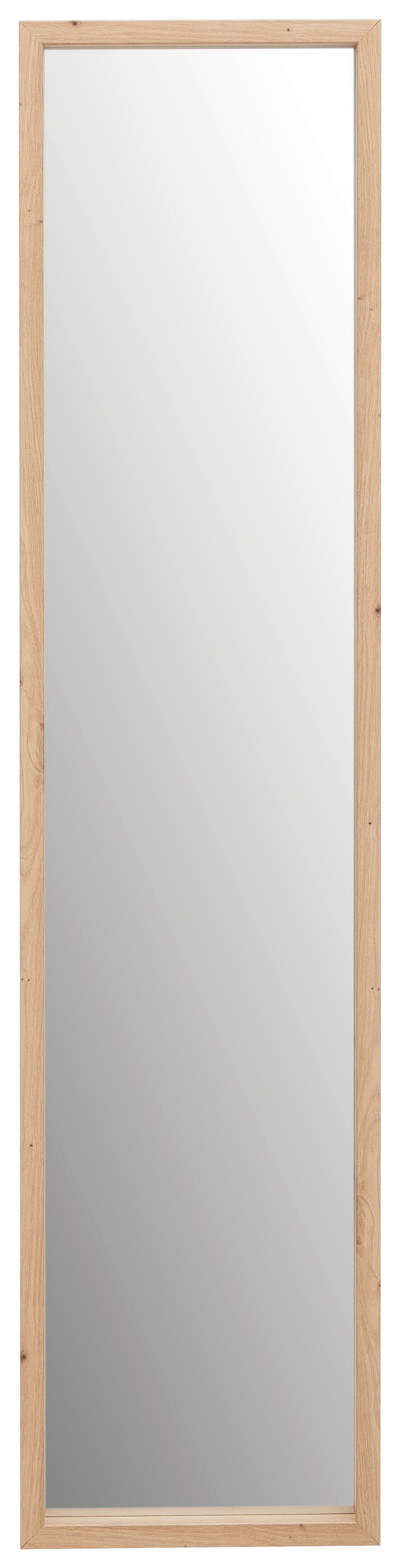 LUSTRO ŚCIENNE VIKTOR II - kolor dębowy, Design, materiał drewnopochodny/szkło (33/138/4cm)