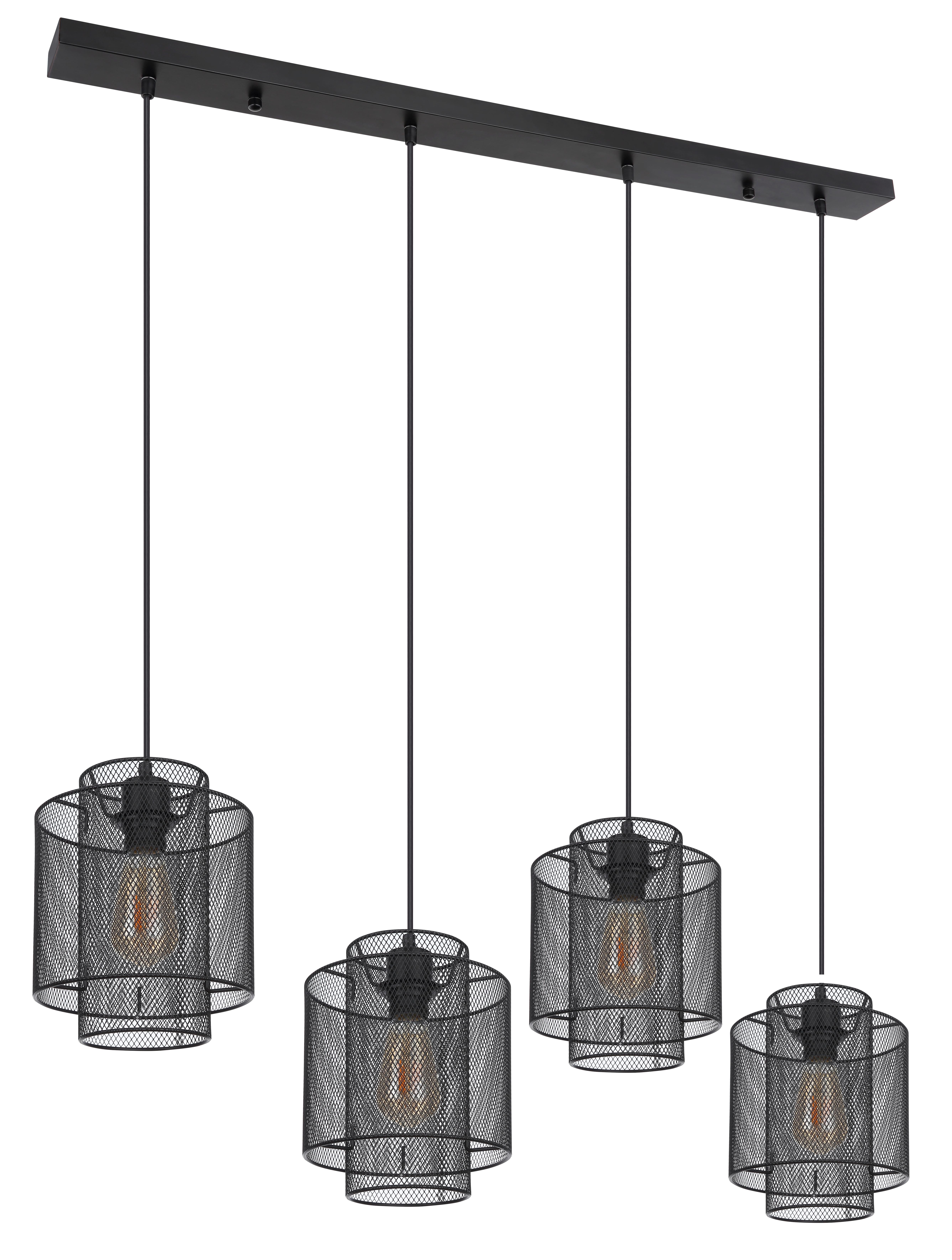 Hängeleuchte Augustin in Schwarz max. 40 Watt - Schwarz, Basics, Metall (98/20/120cm) - Globo