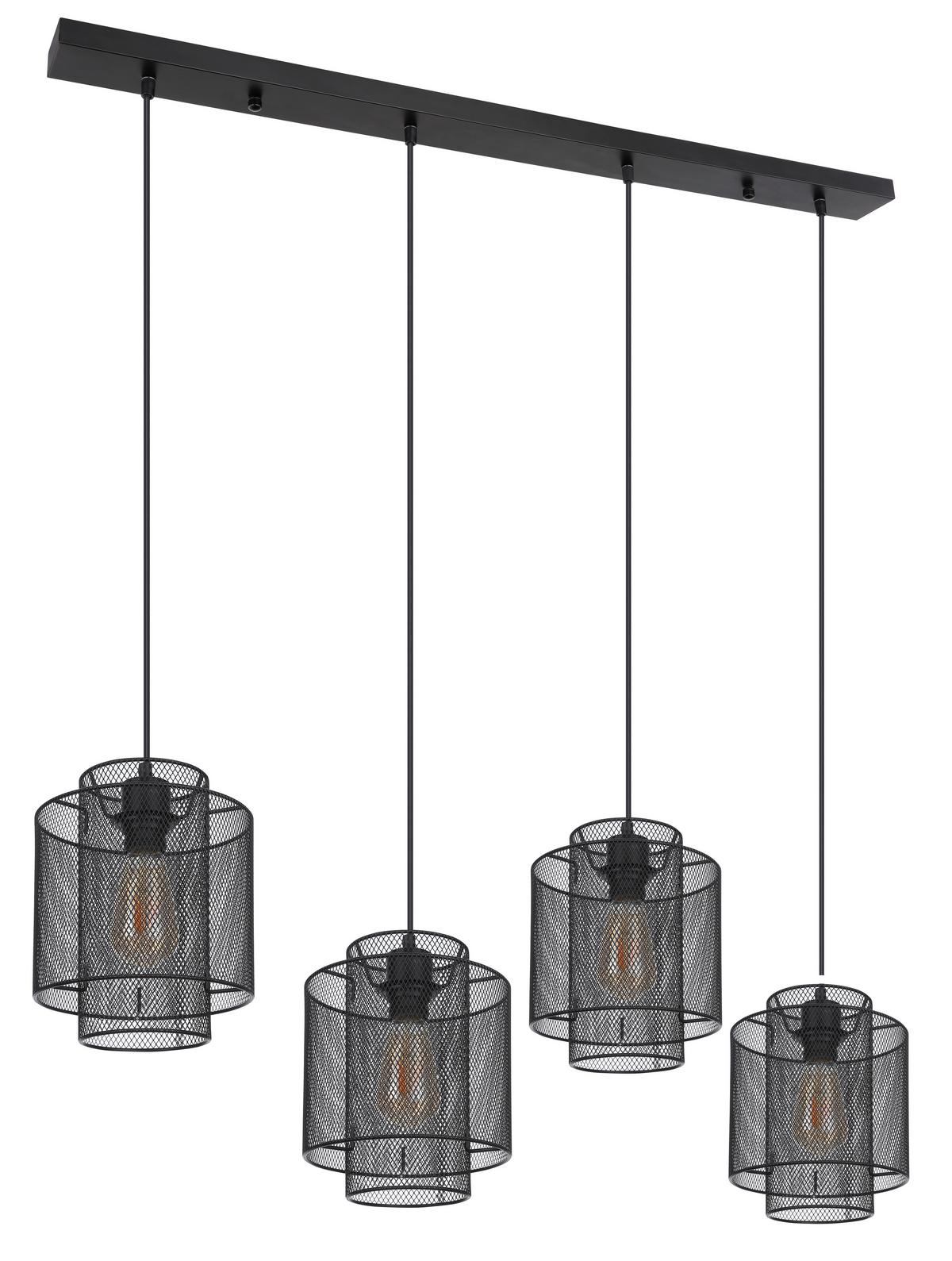 Hängeleuchte Augustin in Schwarz max. 40 Watt - Schwarz, Basics, Metall (98/20/120cm) - Globo