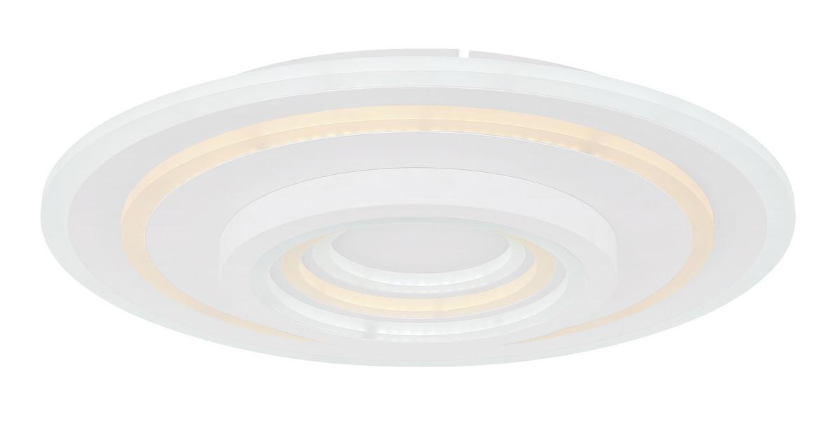 LED-DECKENLEUCHTE 48534-50 BAFUR - Weiss, Design, Kunststoff/Metall (49,5/7cm) - Globo
