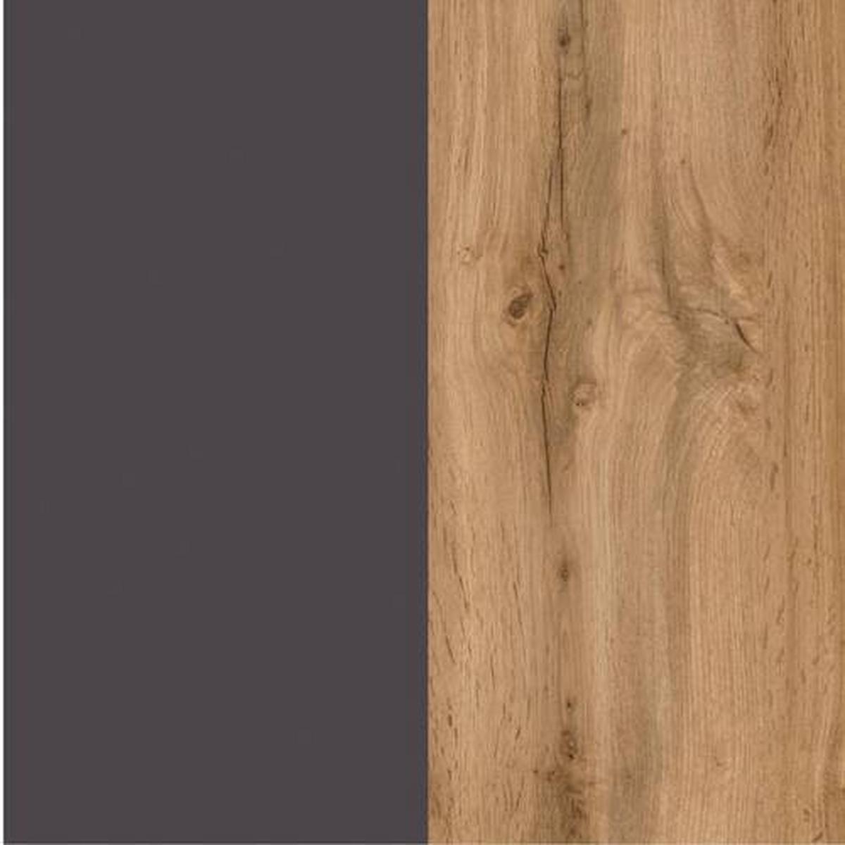 Midischrank Varese ca. 65x130 cm Grau/Eiche - Eiche Wotan/Silberfarben, MODERN, Holzwerkstoff/Kunststoff (65/130/35cm) - Held