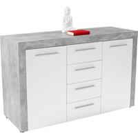 Komoda Focus, Bela, Siva - siva/črna, Moderno, leseni material (149/86/45cm) - Mömax