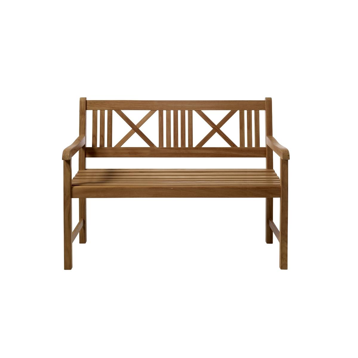 Gartenbank Holz Rosenborg Teak 2er-Sitzer - Naturfarben/Teakfarben, Natur, Holz (58/89/120cm) - Gardenson