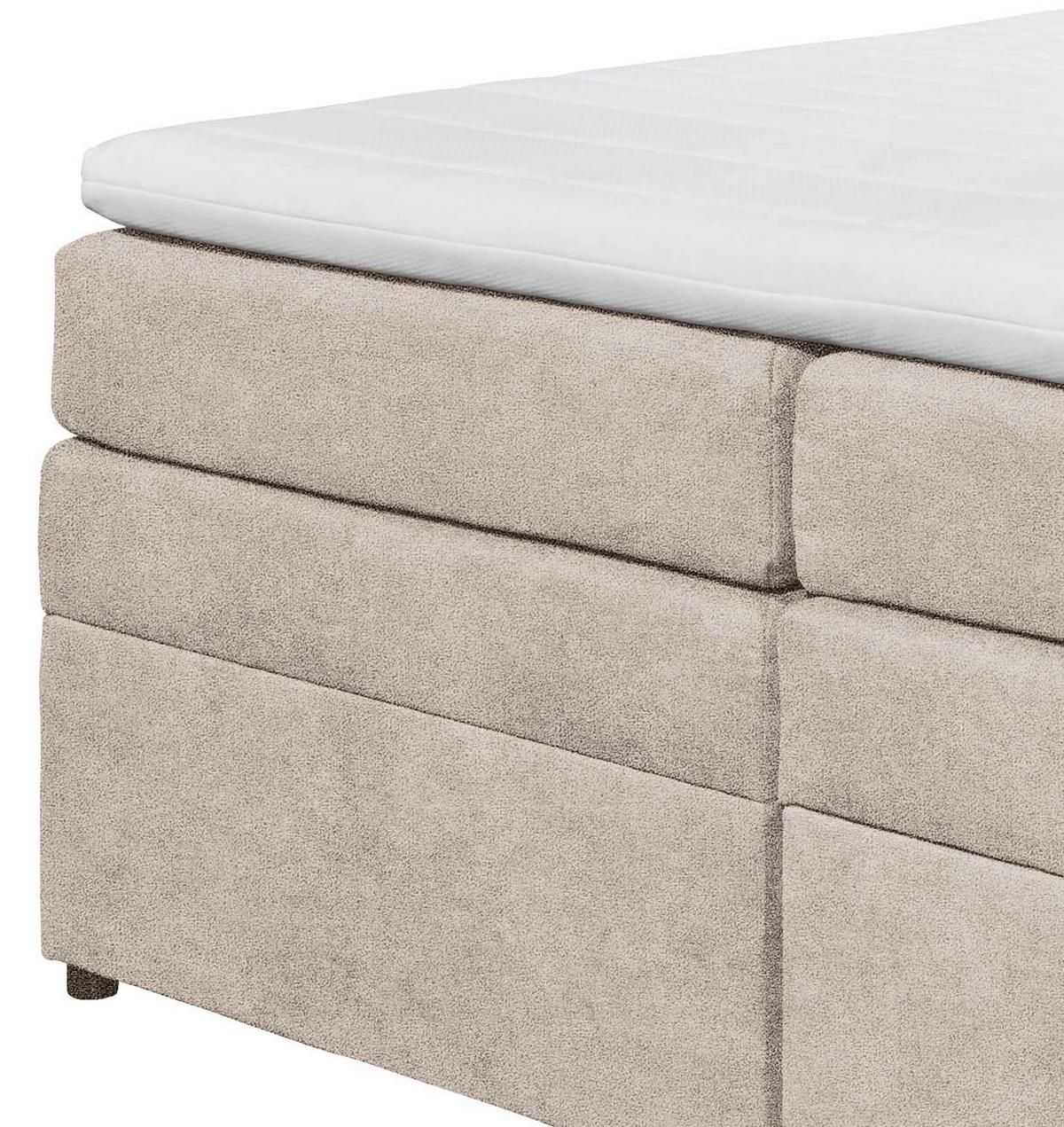 Boxspringbett Tacoma 3 inkl. Topper ca. 180x200 cm Sandf. - Sandfarben, KONVENTIONELL, Kunststoff/Textil (180/200cm) - MID.YOU