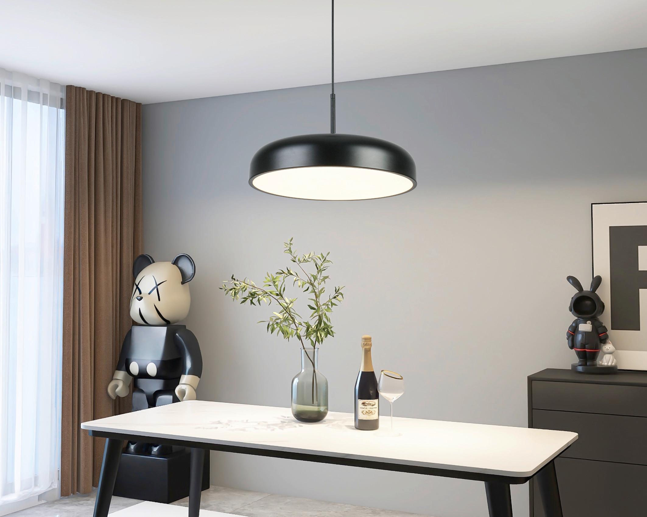 Viseča Led-svetilka Mike - črna/bela, Moderno, kovina/umetna masa (40/130cm) - Mömax