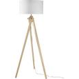 Stehleuchte Finlay - Weiß/Kieferfarben, MODERN, Holz/Textil (46/46/149cm) - Mömax modern living