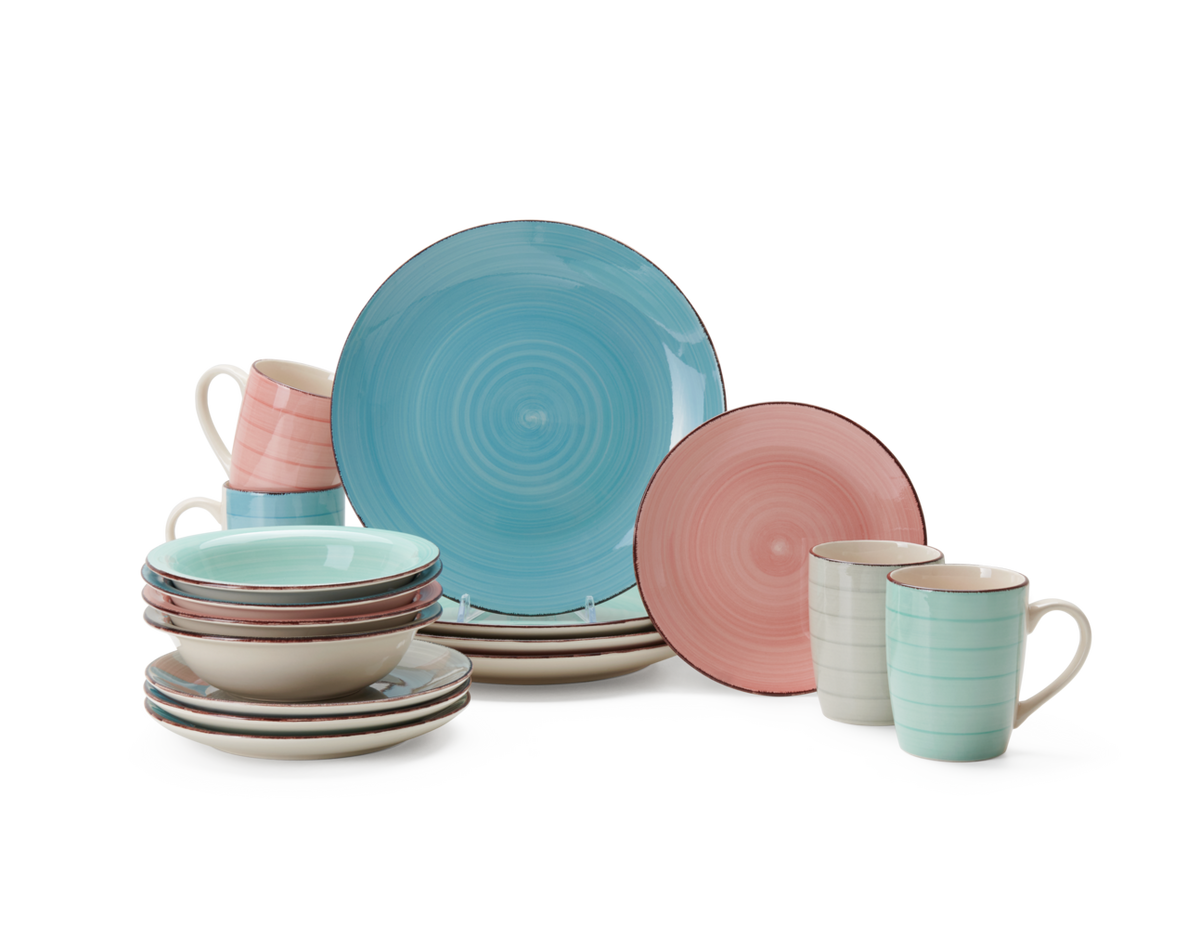 Kombinirani Servis Verona - modra/pink, Konvencionalno, keramika - Modern Living