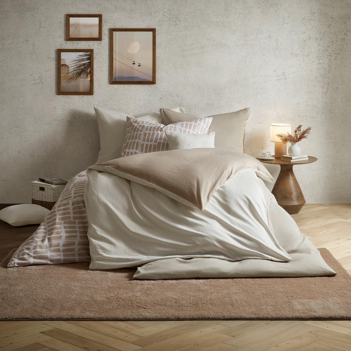 Ágyneműhuzat-garnitúra Adam - bézs/fehér, Modern, textil (140/200cm) - Mömax