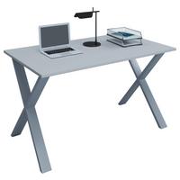 Schreibtisch Lona Grau/Silberfarben - Silberfarben/Grau, MODERN, Holzwerkstoff/Metall (140/80/76cm) - MID.YOU