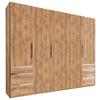 Ormar S Klasičnim Vratima Level 36a - boje hrasta/boje kroma, Moderno, drvni materijal/metal (250/216/58cm) - Modern Living