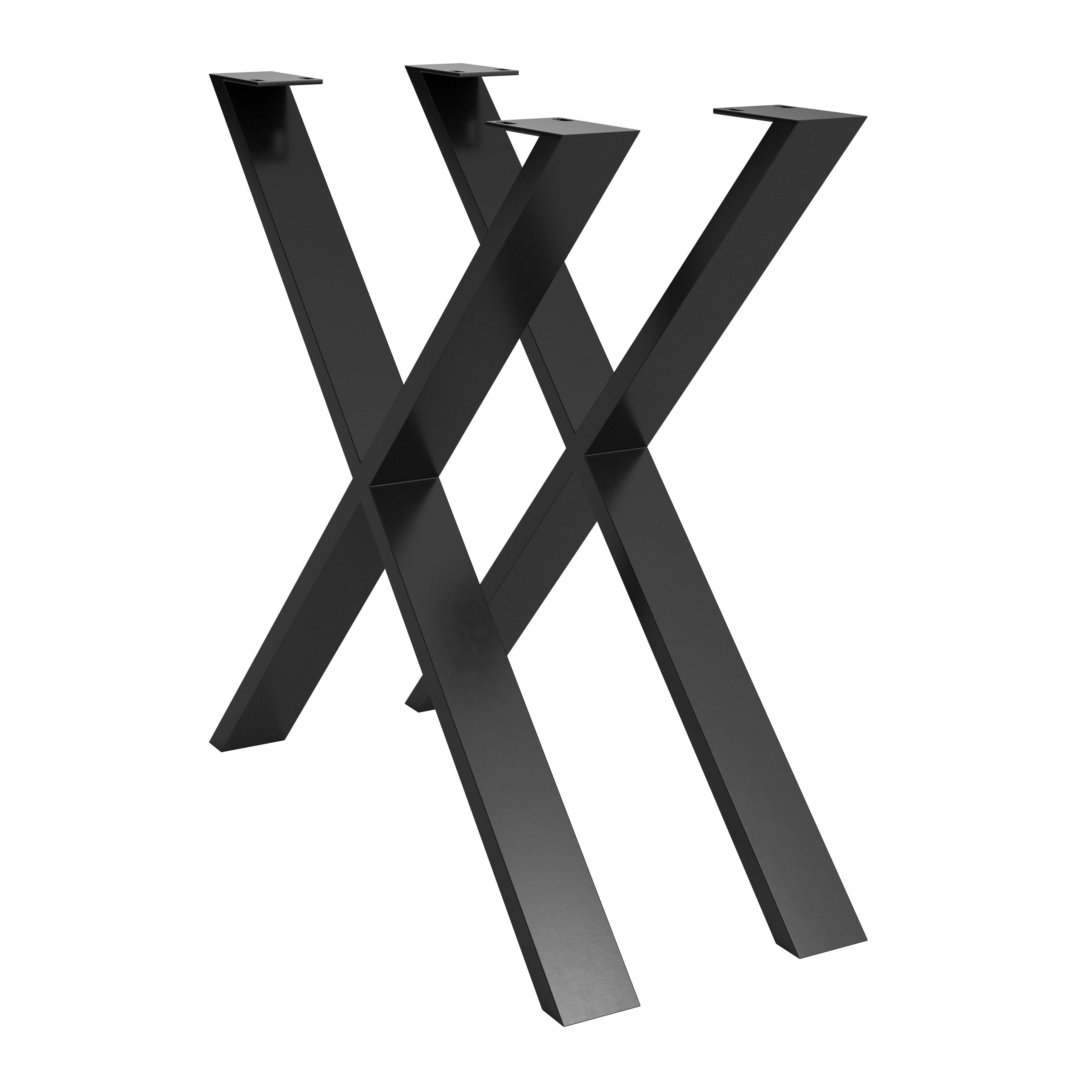 Tischgestell Noah Schwarz - Schwarz, Modern, Metall (78/72/7,5cm) - Mömax