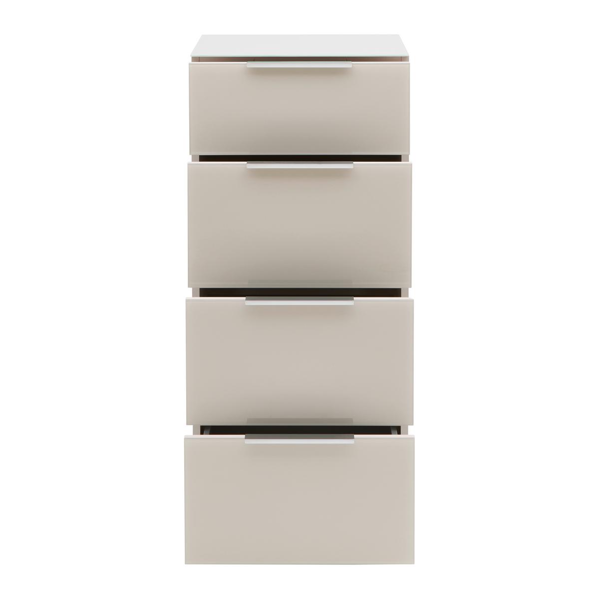 Kommode Siena Kaschmir - Chromfarben/Kaschmir, Modern, Glas/Holzwerkstoff (45/99/40cm) - Mömax