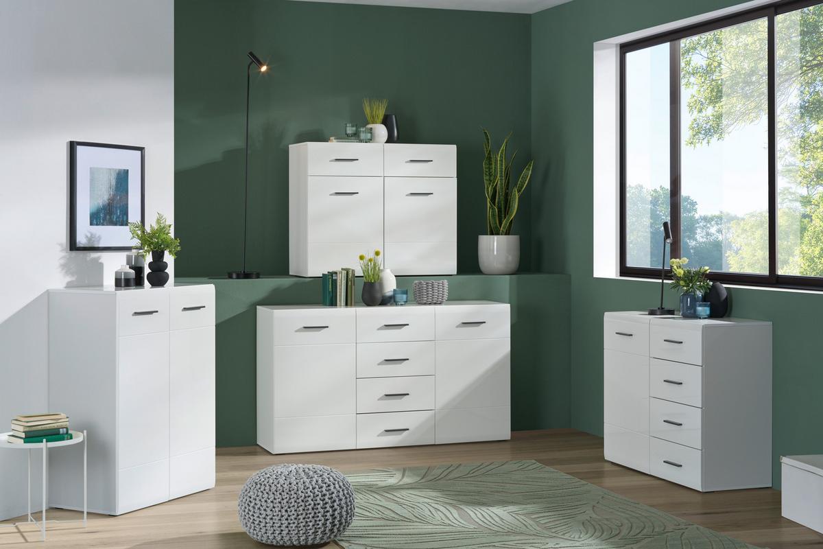 KOMODA AVANTI - biały, Basics, materiał drewnopochodny/tworzywo sztuczne (150/84,6/41,6cm) - MID.YOU