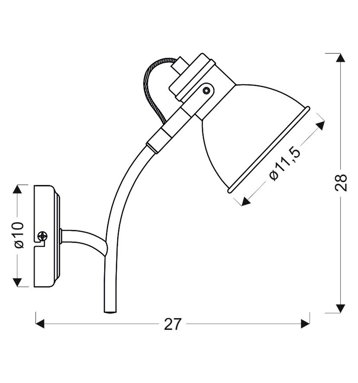 Svjetiljka Zidna 91-72122 - Basics, metal (11.5/27/28cm)