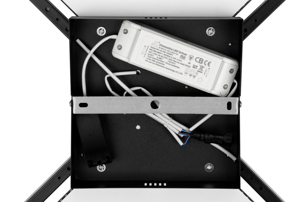 LAMPA SUFITOWA LED FREMONT - czarny/przezroczysty, Lifestyle, tworzywo sztuczne/metal (80/55/6cm) - Novel