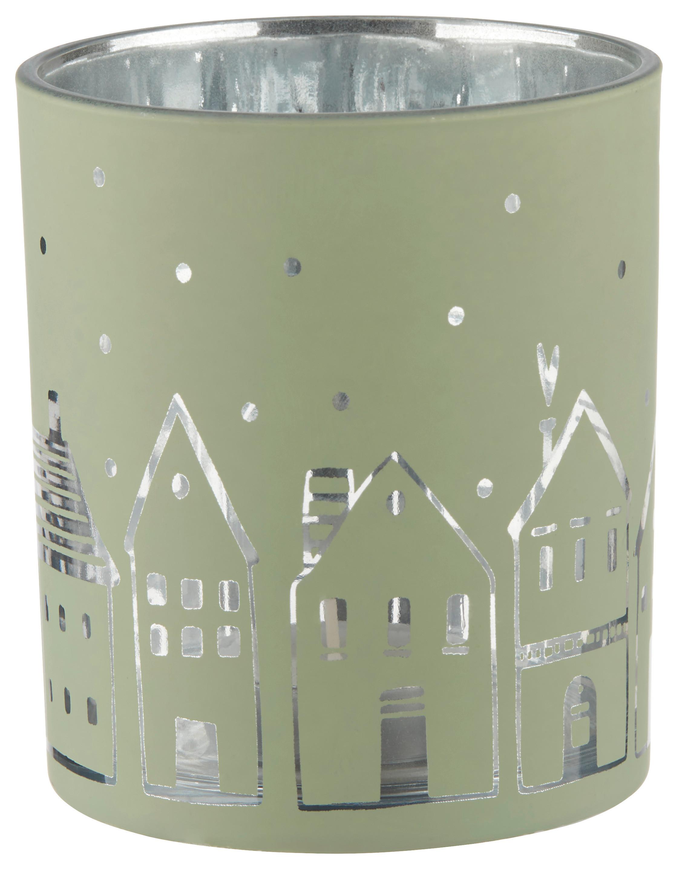 Mécsestartó Nordy - zsályazöld, Konventionell, Üveg (9/10cm) - Modern Living
