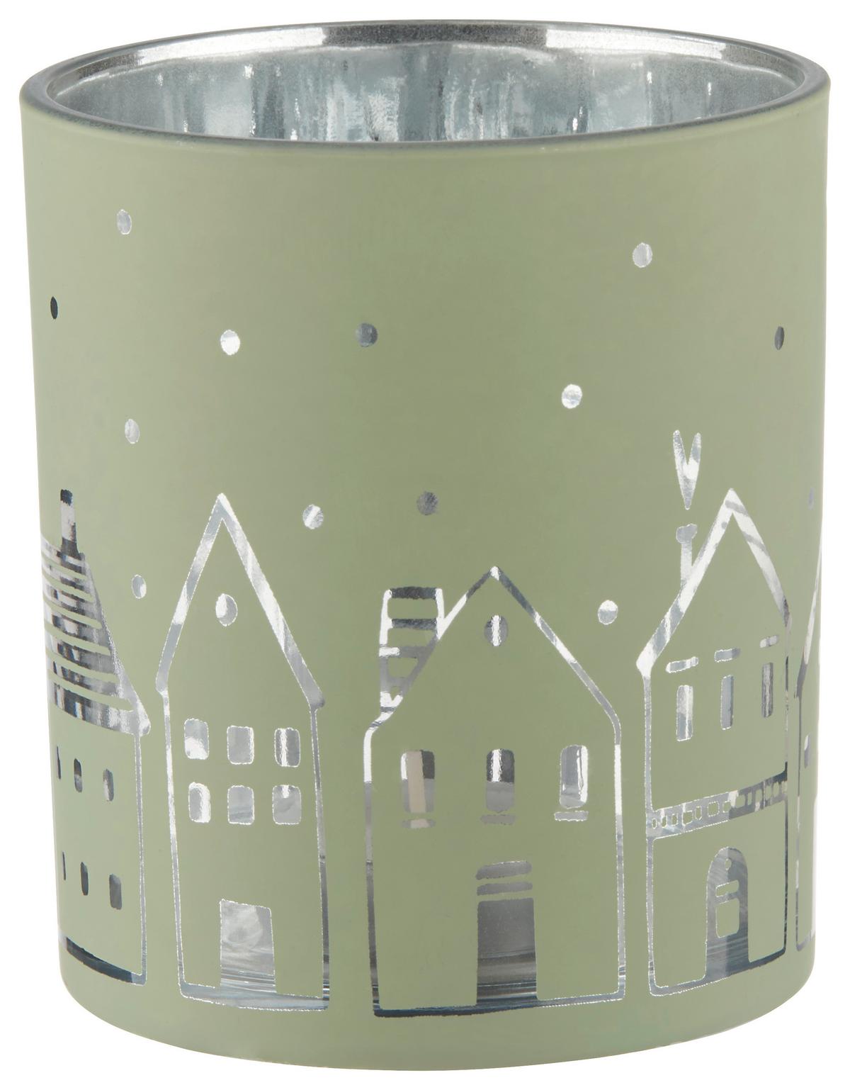 Mécsestartó Nordy - zsályazöld, Konventionell, Üveg (9/10cm) - Modern Living