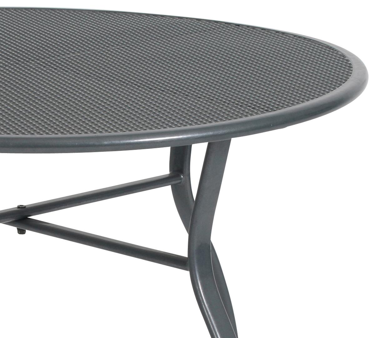 Gartentisch Toulouse Grau Stahl ca. 80x80x74cm - Grau, Basics, Metall (80/80/74cm) - Gardenson