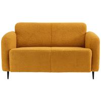 2-Sitzer-Sofa Marone Gelb Teddystoff - Gelb/Schwarz, MODERN, Textil/Metall (140/76/90cm) - Livetastic
