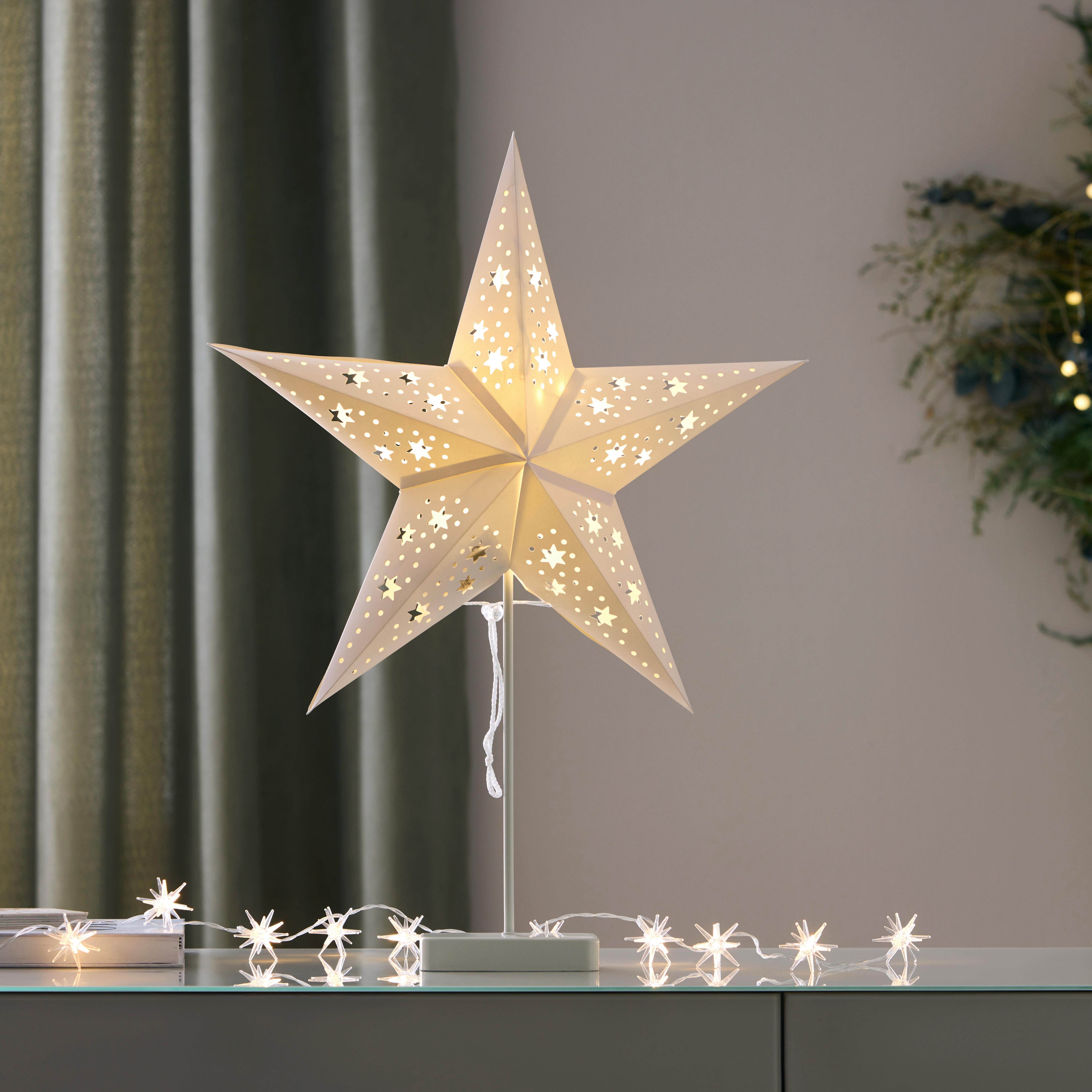 Okrasna Led-svetilka Talla - bela, papir/kovina (45cm) - Mömax