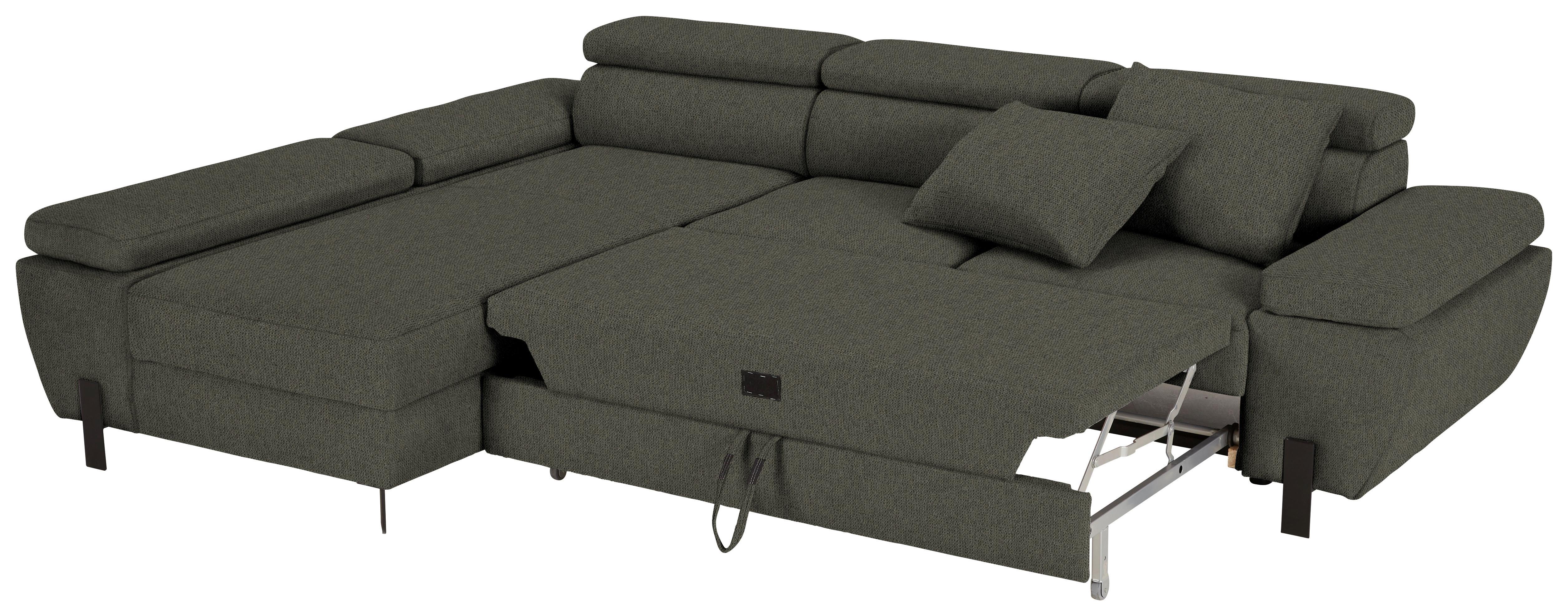 Coltar MOLINA - gri deschis/verde, Modern, textil (189/90/277cm) - Mömax