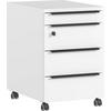 Rollcontainer Ribera Weiß - Schwarz/Weiß, MODERN, Holzwerkstoff/Kunststoff (42/63/60cm) - Premium Living