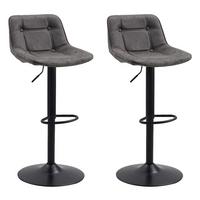 Barhocker-Set Ezra ca. 49x87 cm 2er-Set Anthrazit - Anthrazit/Schwarz, LIFESTYLE, Textil/Metall (49/87/43cm) - MID.YOU