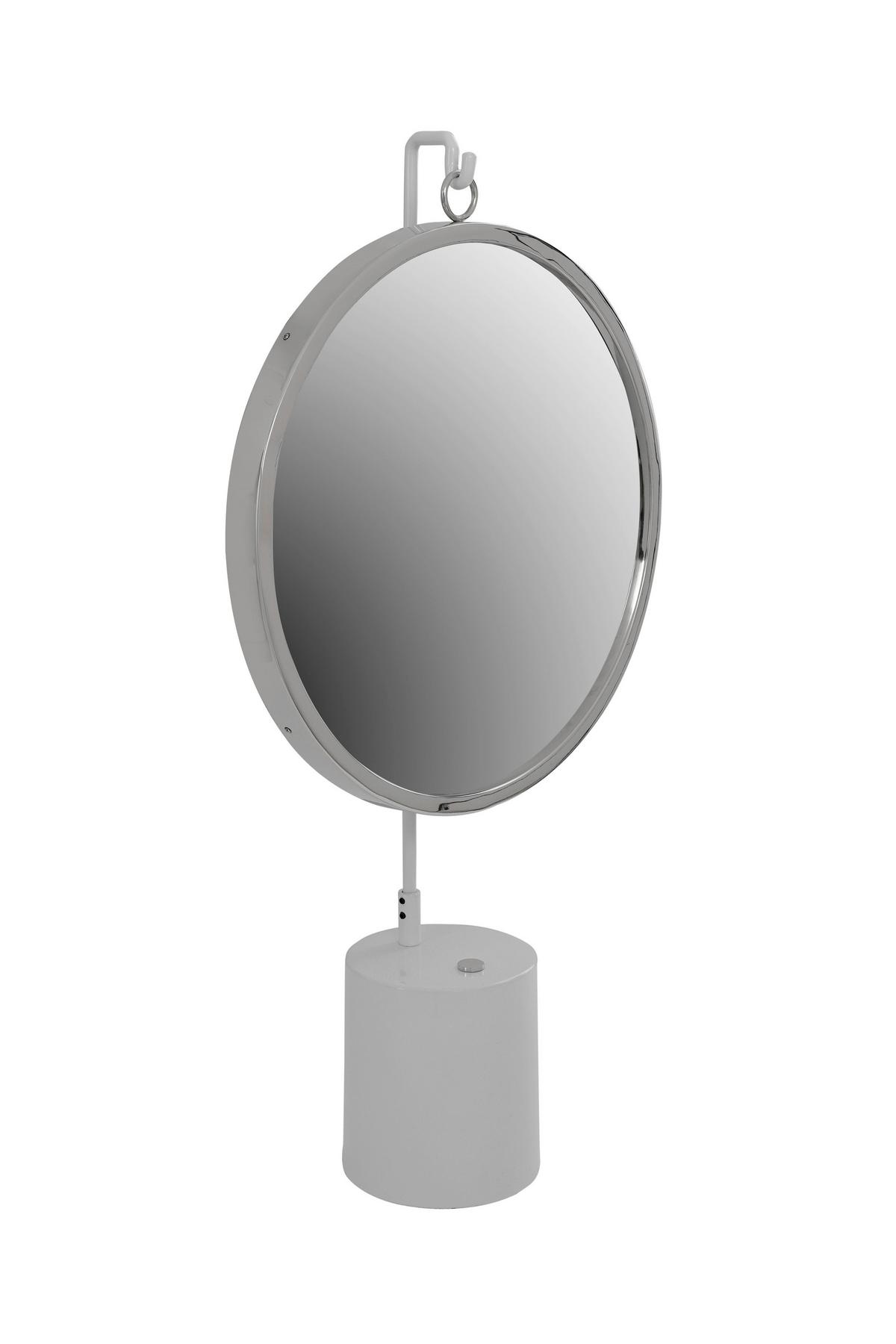 SCHMINKSPIEGEL EVFKD-WHT-SIV - Weiss/Silberfarben, Lifestyle, Glas/Metall (41/75/14cm) - Kayoom